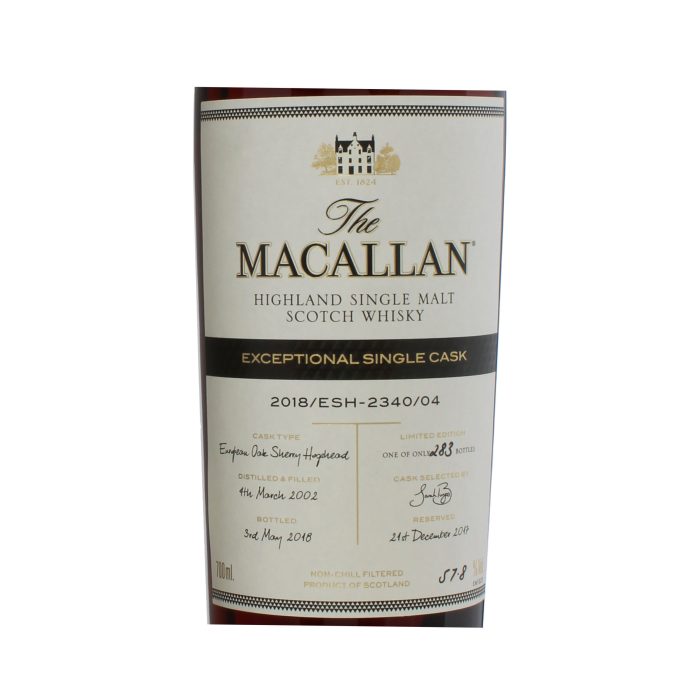 Macallan 2002 Exceptional Cask #2340-04 2018 Release