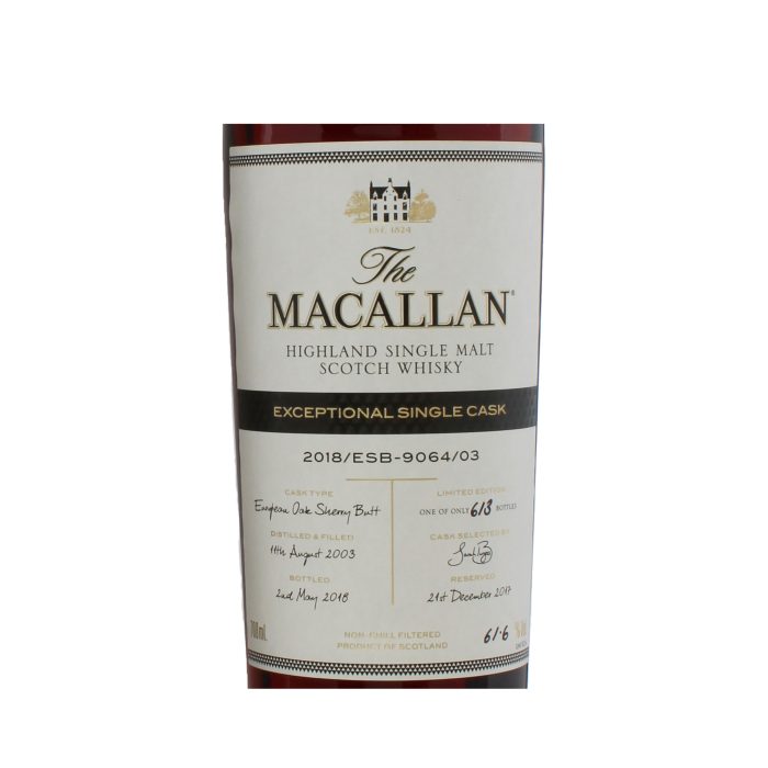 Macallan 2003 Exceptional Cask #9064-03 2018 Release